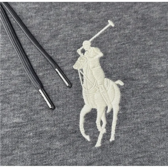 Polo Ralph Lauren Big Pony Fleece Hoodie Sweatshirt Dress Grey Size XS NWT $168 - Picture 7 of 11